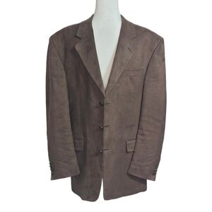 Andrew Fezza Brown Polyester Suede Sports Coat 42L